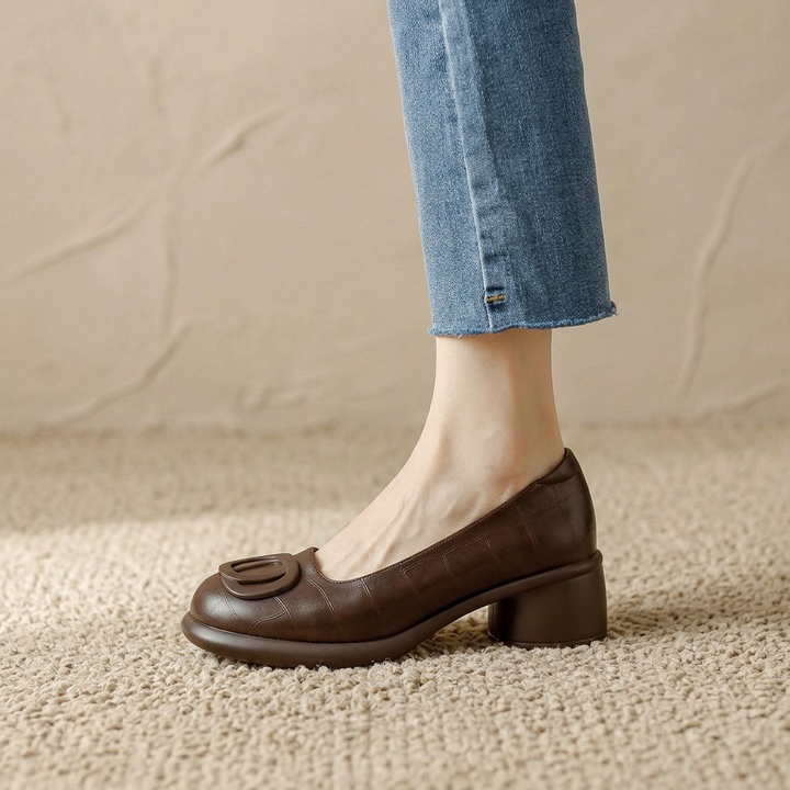 Product image for 2025 Hot Seller Retro Spring  Autumn Fashion Trend Round Head Soft Bottom Thick Heel Women Soft Bottom Single Shoes Comfortable