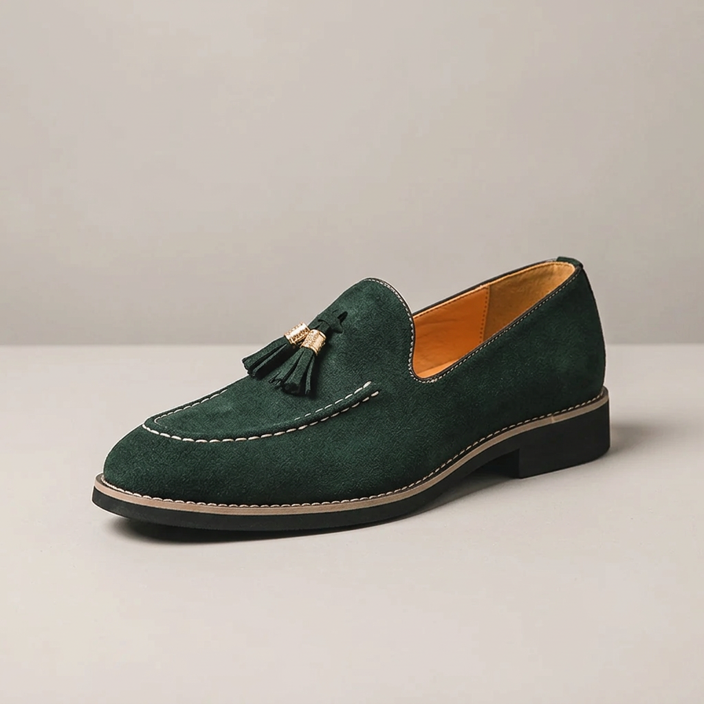 Product image for New Fashion Tassel Leather Men Shoes Slip On Loafers Round Toe Patchwork Suede Dress Shoes Man Daily Wedding Party Shoes for Man