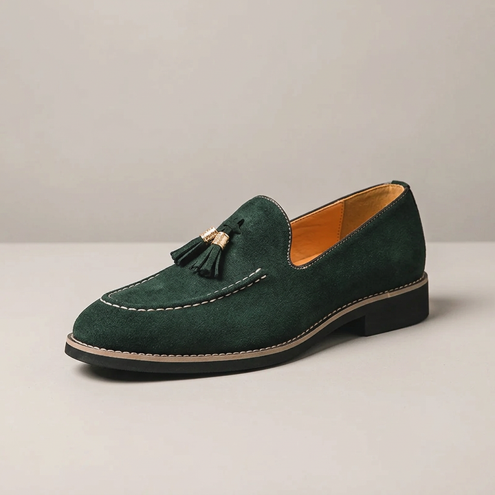 Product image for New Fashion Tassel Leather Men Shoes Slip On Loafers Round Toe Patchwork Suede Dress Shoes Man Daily Wedding Party Shoes for Man