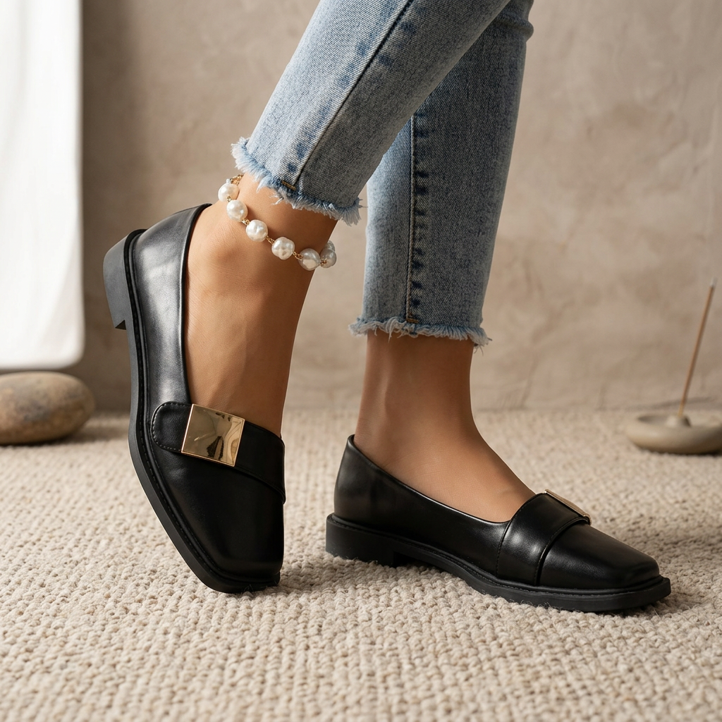 Product image for Women Sexy Sandals Elegant Square Toe Causal Flat Shoes for Women Fashion Low Heels Sandals Brand Designer Women Party Shoes