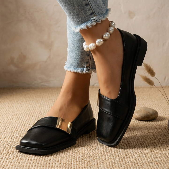 Product image for Women Sexy Sandals Elegant Square Toe Causal Flat Shoes for Women Fashion Low Heels Sandals Brand Designer Women Party Shoes