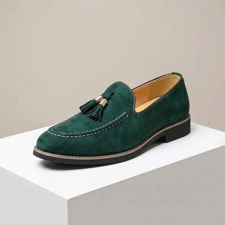 Product image for New Fashion Tassel Leather Men Shoes Slip On Loafers Round Toe Patchwork Suede Dress Shoes Man Daily Wedding Party Shoes for Man