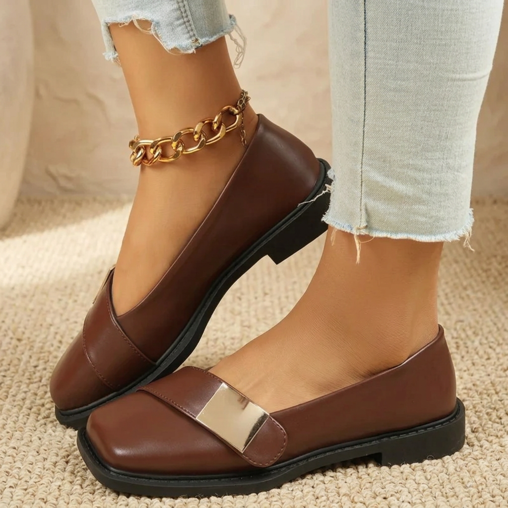 Product image for Women Sexy Sandals Elegant Square Toe Causal Flat Shoes for Women Fashion Low Heels Sandals Brand Designer Women Party Shoes