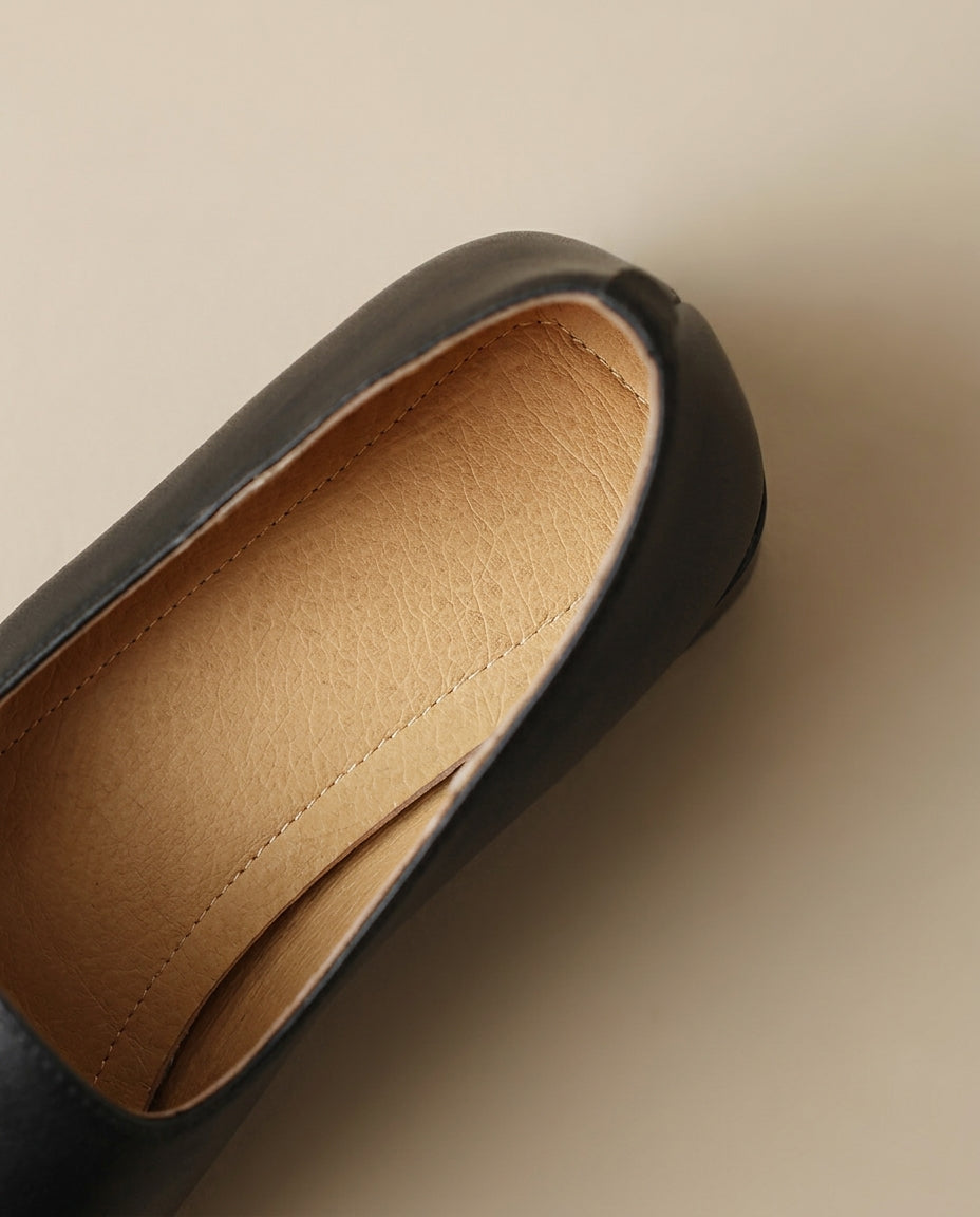 Product image for Classic Loafers Women Genuine Cow Leather Square Toe Pumps Slip-on Retro Lady Casual Cozy Shoes Handmade Size 40