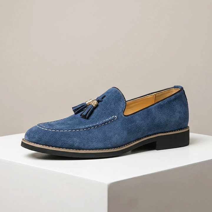 Product image for New Fashion Tassel Leather Men Shoes Slip On Loafers Round Toe Patchwork Suede Dress Shoes Man Daily Wedding Party Shoes for Man