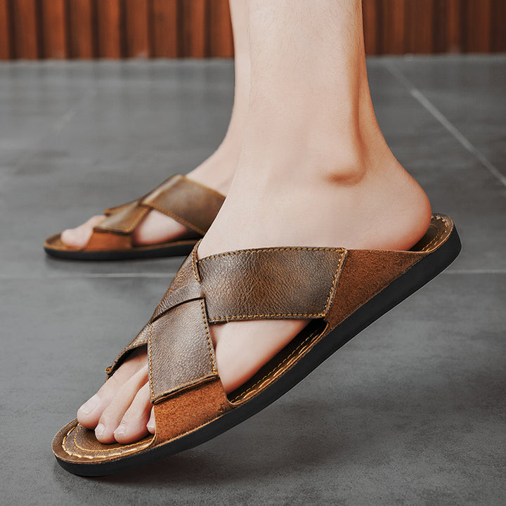 Adriano Leather Slides