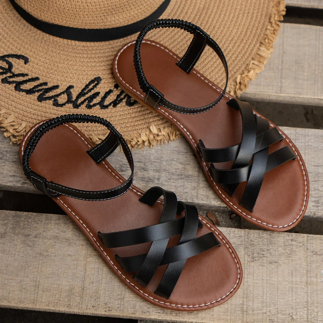 Solvia Crisscross Flat Sandal
