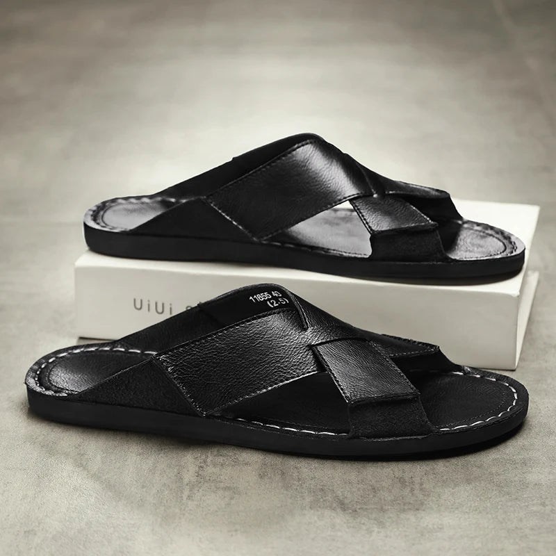 Adriano Leather Slides