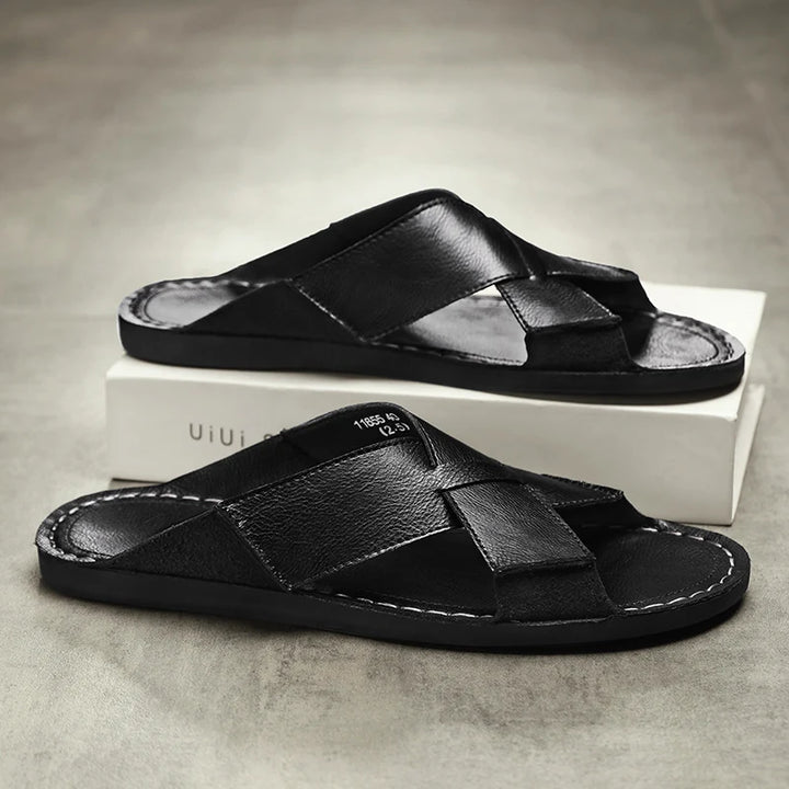 Adriano Leather Slides