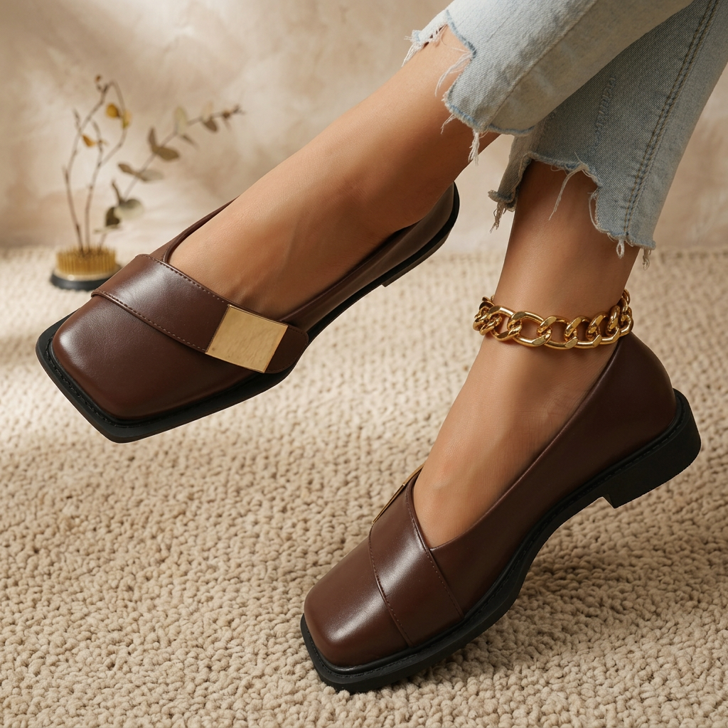 Product image for Women Sexy Sandals Elegant Square Toe Causal Flat Shoes for Women Fashion Low Heels Sandals Brand Designer Women Party Shoes