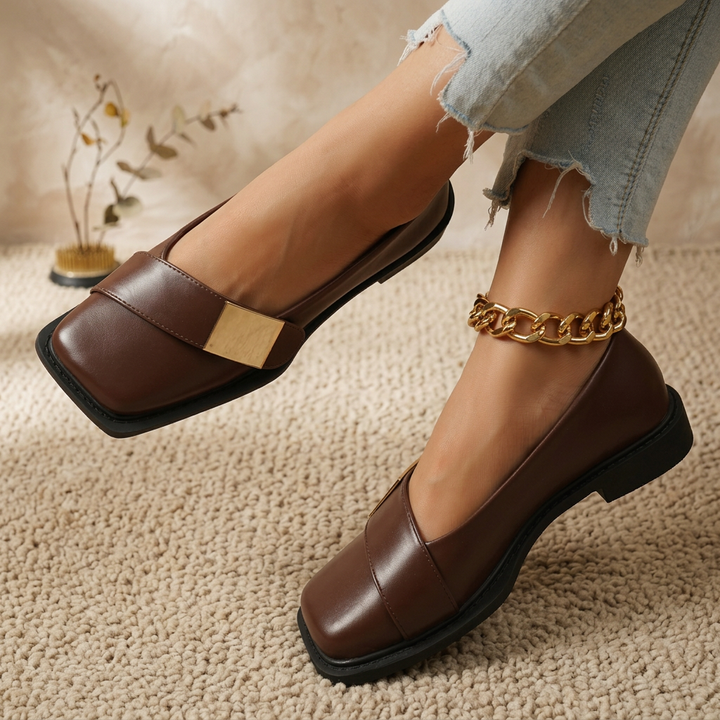 Product image for Women Sexy Sandals Elegant Square Toe Causal Flat Shoes for Women Fashion Low Heels Sandals Brand Designer Women Party Shoes